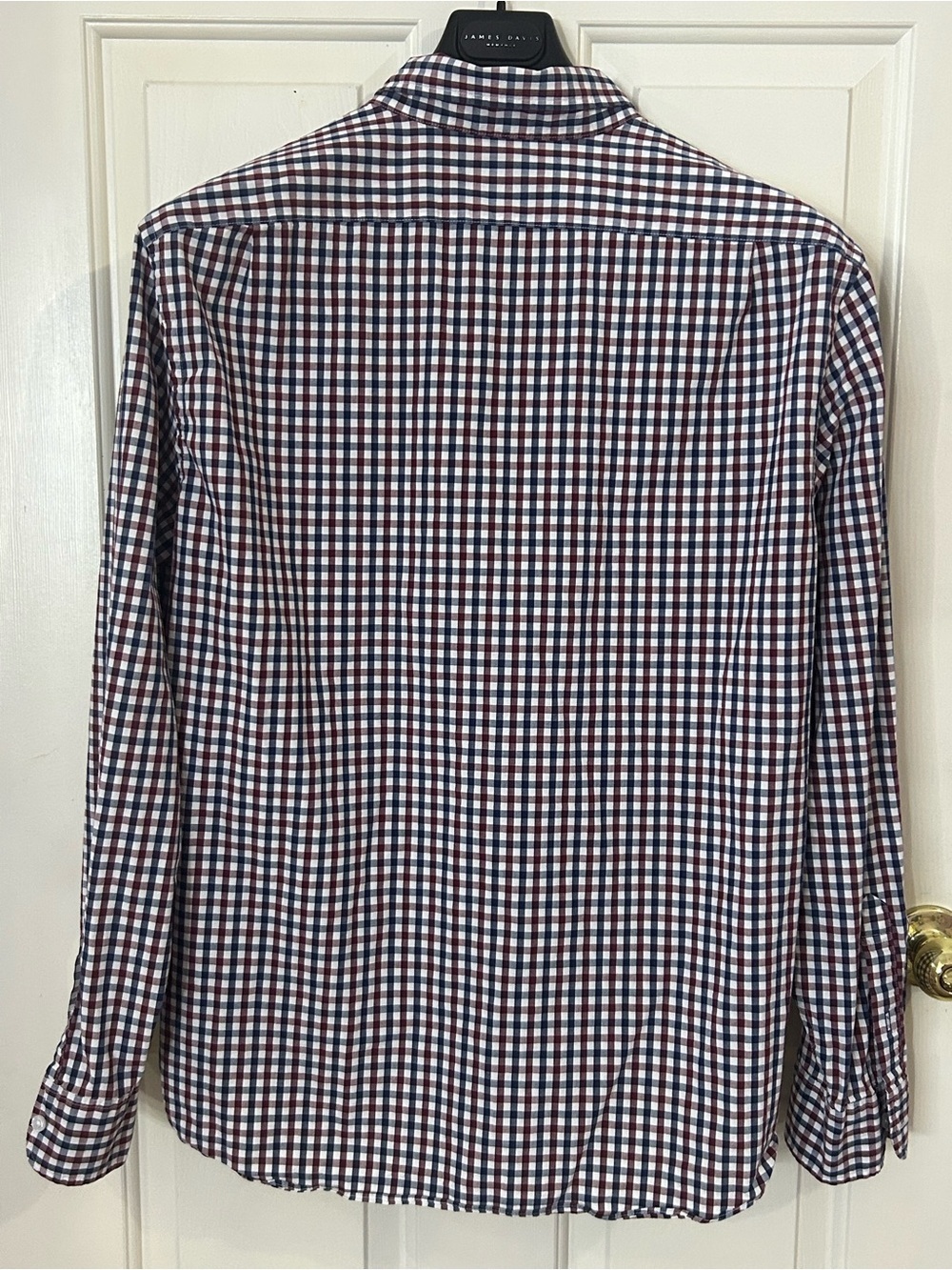J.Crew Flex Washed Classic Fit Stretch Blue White Red Check Button Men’s XL - Picture 3 of 7
